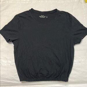 A&F Black Basic Crop Tee
